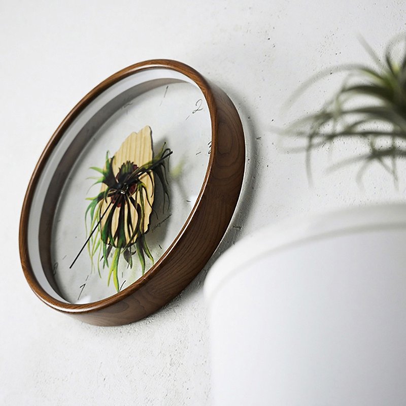 Botanica Depot-  观叶植物 静音 挂钟 时钟 (深棕) - 时钟/闹钟 - 木头 咖啡色