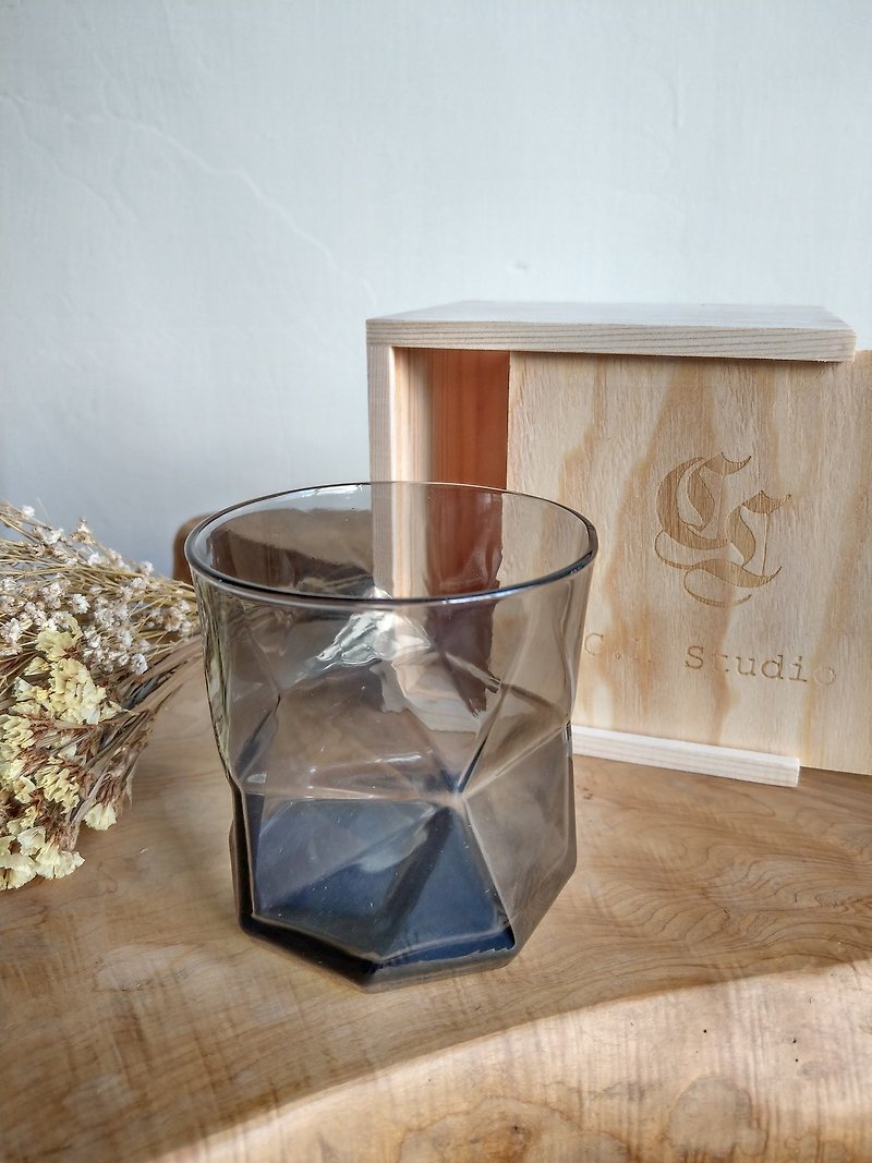 赠限量木盒 意大利Bormioli Rocco 几何杯(黑色款)玻璃刻字定制化 - 杯子 - 玻璃 黑色