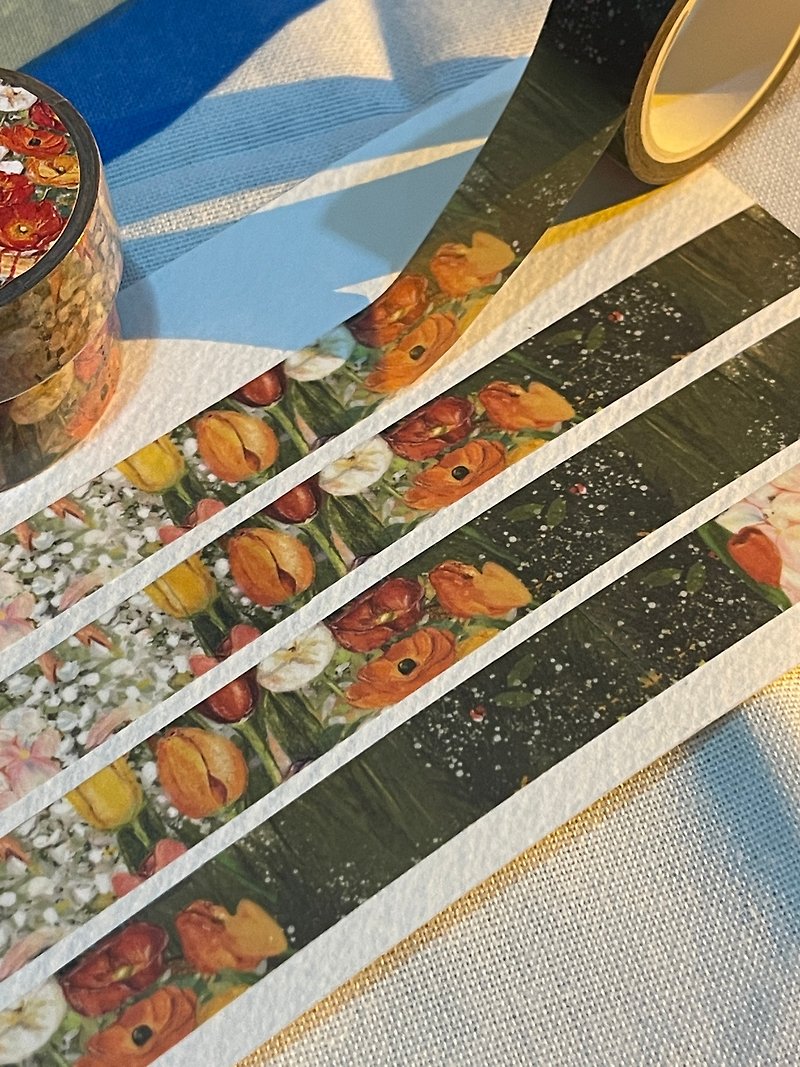 de fleurs (flower series) - washi paper masking tape - 纸胶带 - 纸 绿色