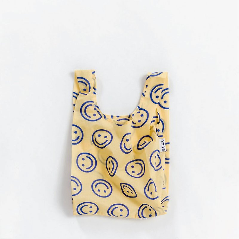 【新品】BAGGU环保收纳购物袋- 迷你尺寸-笑脸 - 手提包/手提袋 - 防水材质 黄色