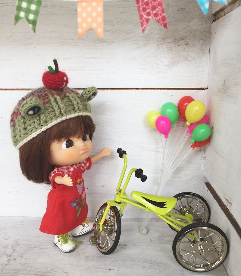 青蛙与一颗小苹果造型羊毛编织娃帽适合戴妹头MMC,Holala尺寸 - 帽子 - 羊毛 多色