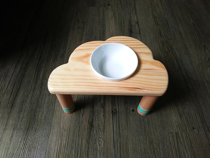 毛小孩餐桌系列--"蒂芬你不绿"  原木 宠物餐桌 碗架 - 碗/碗架 - 木头 咖啡色