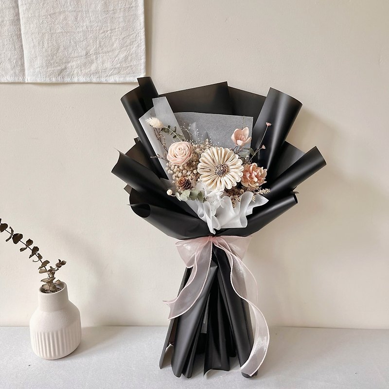酷甜黑粉色系 干燥花束 毕业花束 - 干燥花/捧花 - 植物．花 黑色