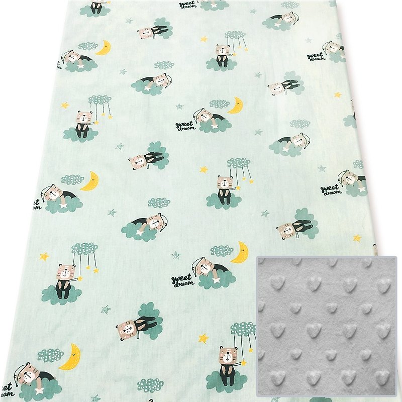 Minky多功能 点点颗粒 携带毯婴儿毯冷气毯被 灰色-睡觉小熊 - 婴儿床上用品 - 棉．麻 灰色