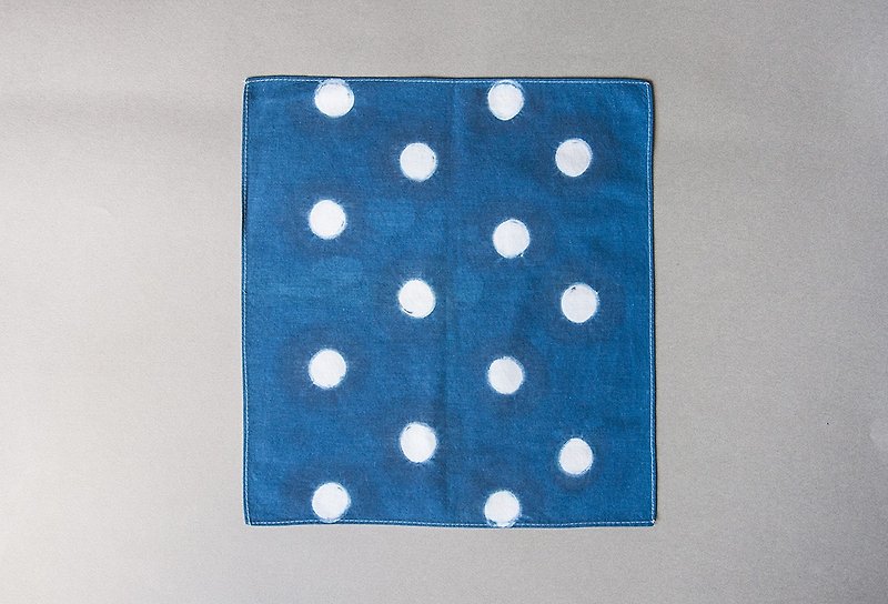 蓝染小方巾 - 日式圈圈风 - 其他 - 棉．麻 蓝色