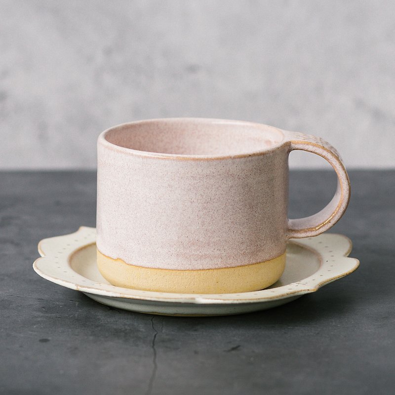 春漫野花 - 法式甜美浮雕 ArtDeco咖啡杯盘组 (蒲公英/粉) - 咖啡杯/马克杯 - 陶 粉红色