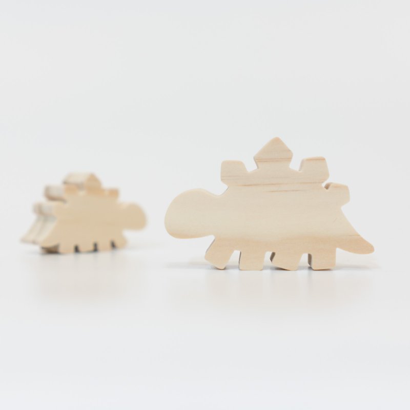 wagaZOO厚切造型积木 恐龙系列－剑龙 - 摆饰 - 木头 卡其色