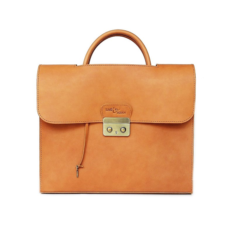 Develop Briefcase Tan The Gentlemen Bag is made by vegetable leather  - 手提包/手提袋 - 真皮 