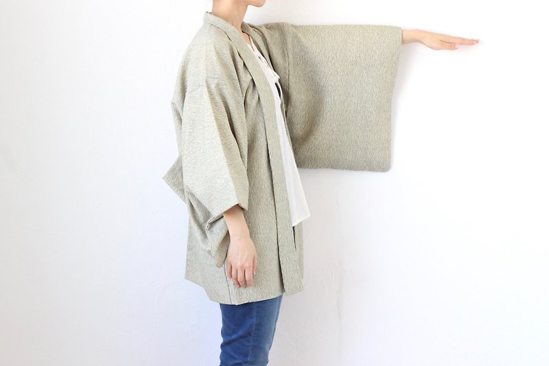 abstract kimono, Japanese vintage, vintage kimono, kimono jacket /3926 - 女装休闲/机能外套 - 聚酯纤维 绿色
