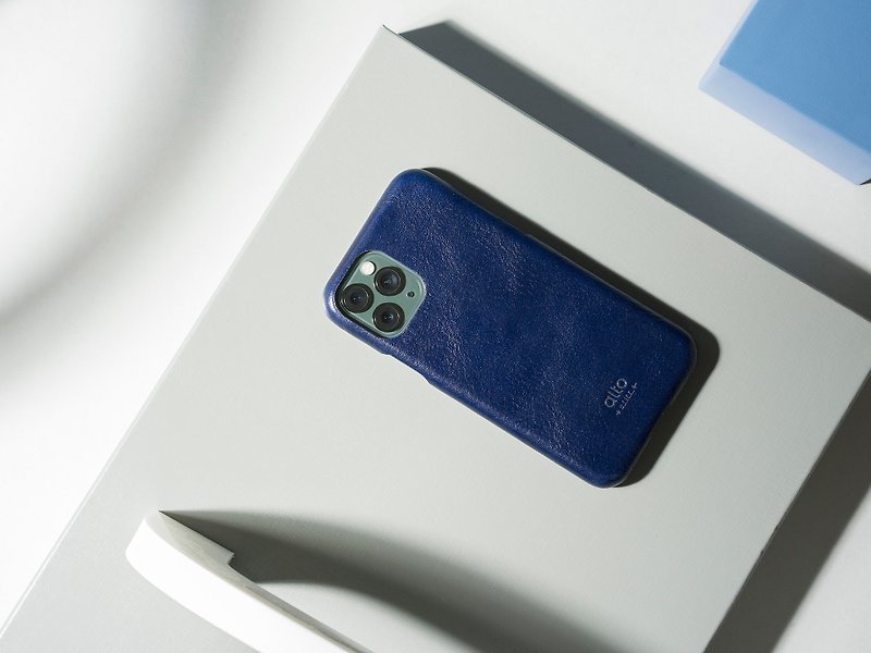 【绝版特惠】皮革手机壳 iPhone 11/Pro/Max  蓝 - 手机壳/手机套 - 真皮 蓝色