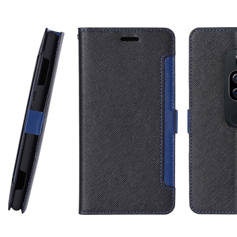 CASE SHOP XZ2 Premium 前收纳式磁扣侧掀皮套-黑(4716779660104) - 手机壳/手机套 - 人造皮革 黑色