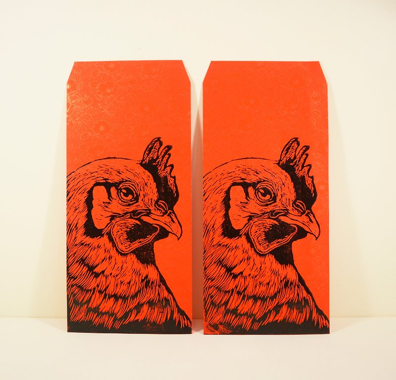 版印红包袋- 鸡（2入） - 红包/春联 - 纸 红色