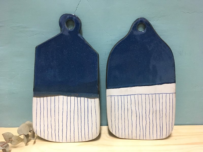 陶-砧板-手工制作(蓝蓝) - 花瓶/陶器 - 陶 蓝色