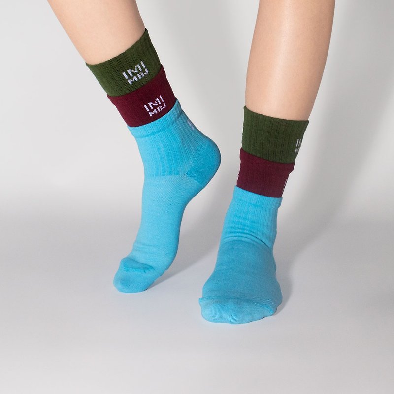 绿红蓝 三层袜 压力3/4袜 - 袜子 - 棉．麻 多色