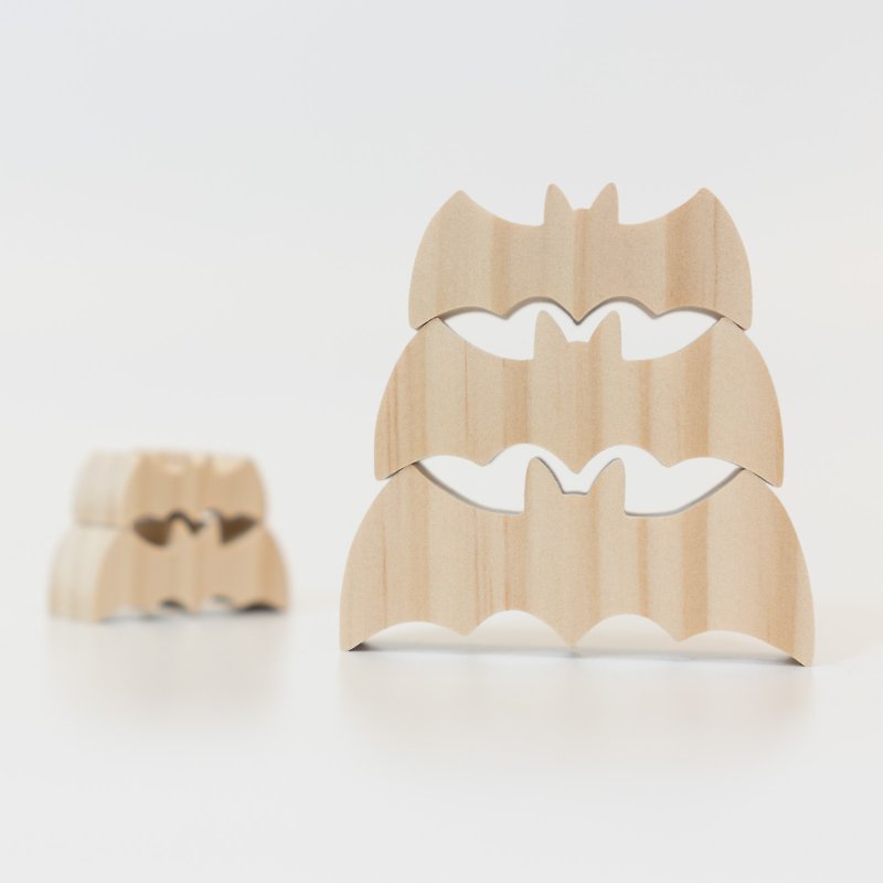 wagaZOO手切厚版造型积木 天空系列－五福临门 ( 蝙蝠 ) - 玩具/玩偶 - 木头 卡其色