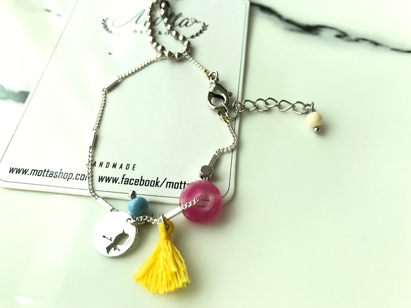 泰国Motta设计-流苏小鸟笼秀气手链 - 手链/手环 - 其他材质 粉红色