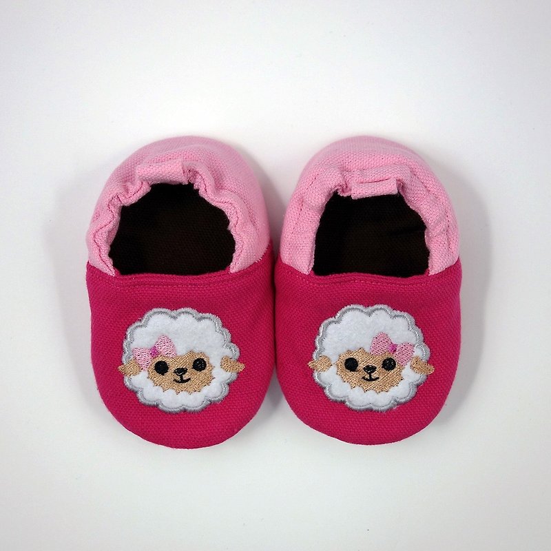 (Rabbit Mint Baby) 纯棉绵羊刺绣宝宝学步鞋 - (C0007) - 童装鞋 - 棉．麻 粉红色