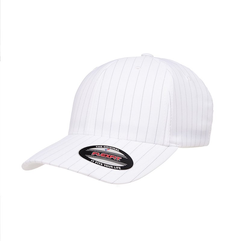 【YUPOONG】Profile Pinstripe Flexfit 白-定制化1-6195P-09 - 帽子 - 棉．麻 白色