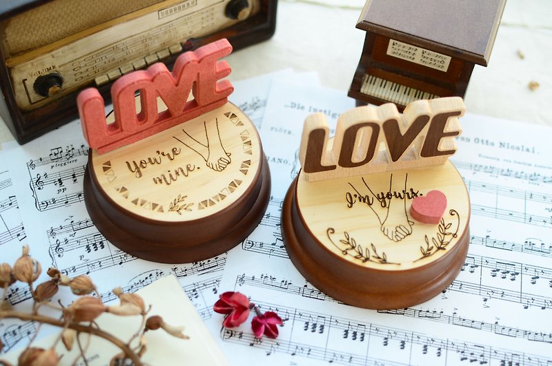 【情人节礼物、纪念礼物、圣诞礼物】恋恋LOVE立体雕刻音乐盒 - 其他 - 木头 咖啡色