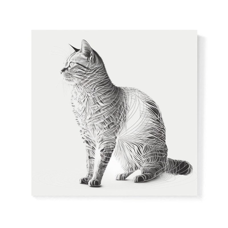 |无框画| 线条猫 |装饰画| - 墙贴/壁贴 - 防水材质 白色