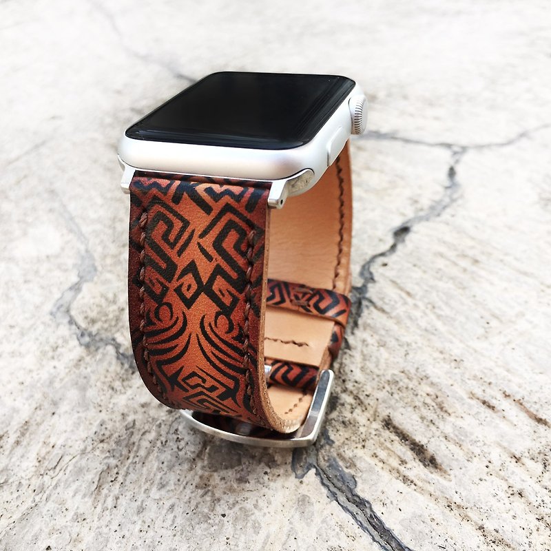 纹身表带为Apple手表 - 表带 - 真皮 咖啡色