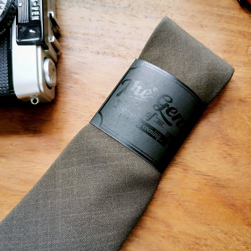 The GENT - Bronze Brown Simple Flash Necktie - 领带/领带夹 - 其他材质 咖啡色