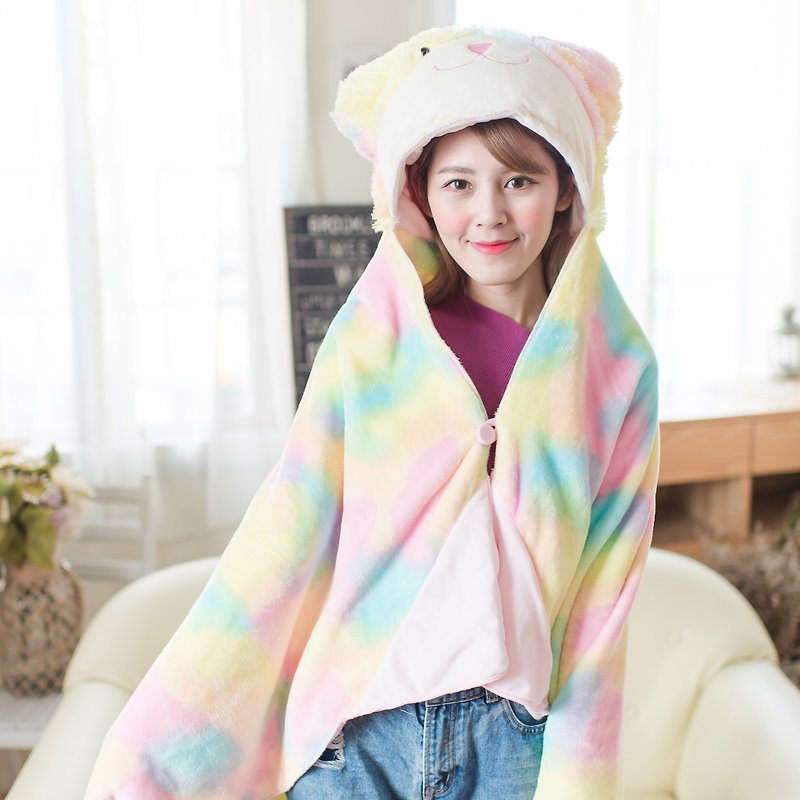 CANDY BEAR♥棉花糖兔披风式&收纳式毛毯 - 被子/毛毯 - 聚酯纤维 多色