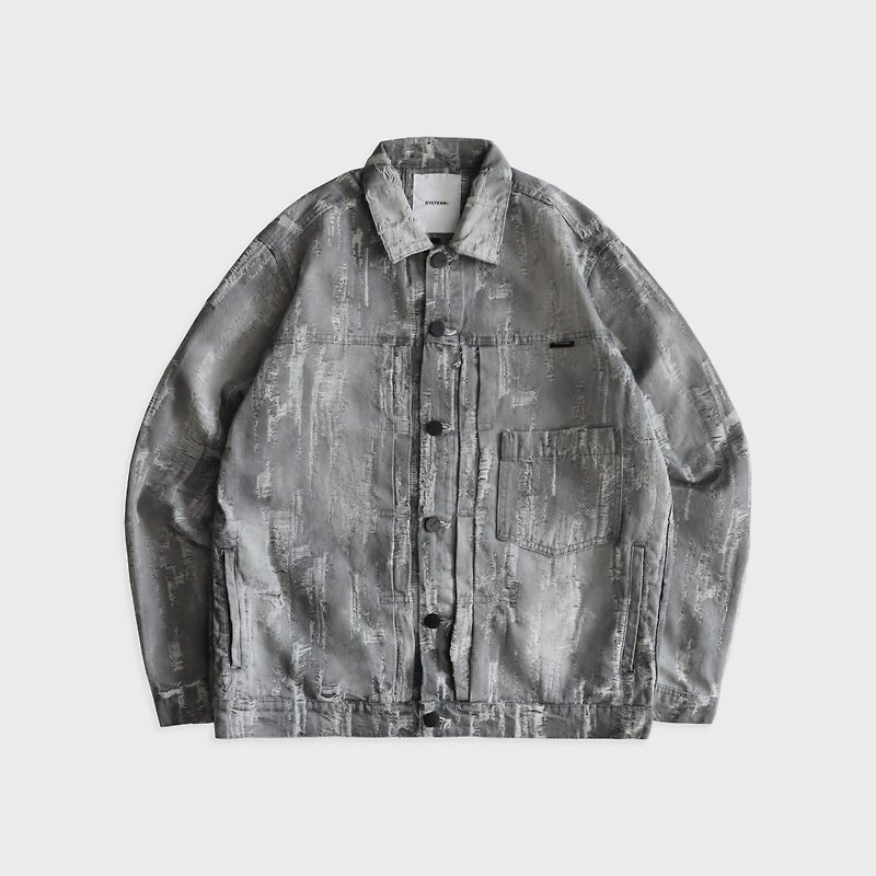 DYCTEAM - Tree pattern denim jacket (gray) - 男装外套 - 其他材质 灰色