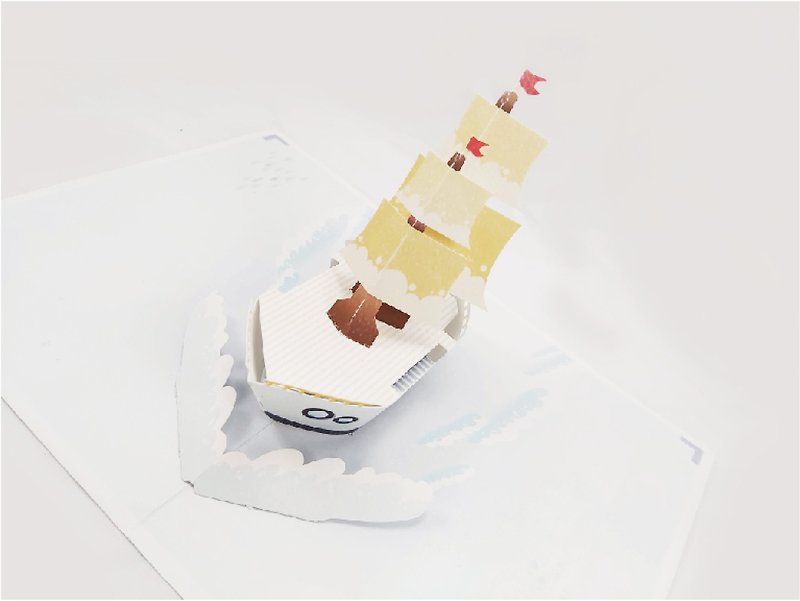 帆船立体卡片DIY材料包 - 木工/竹艺/纸艺 - 纸 蓝色