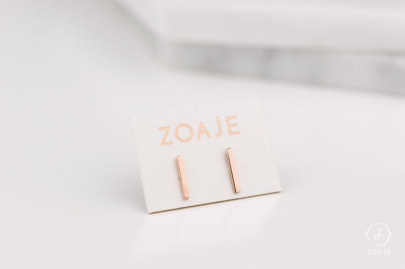Zoaje MONACO耳钉 14k玫瑰纯金 简约 - 耳环/耳夹 - 其他金属 粉红色