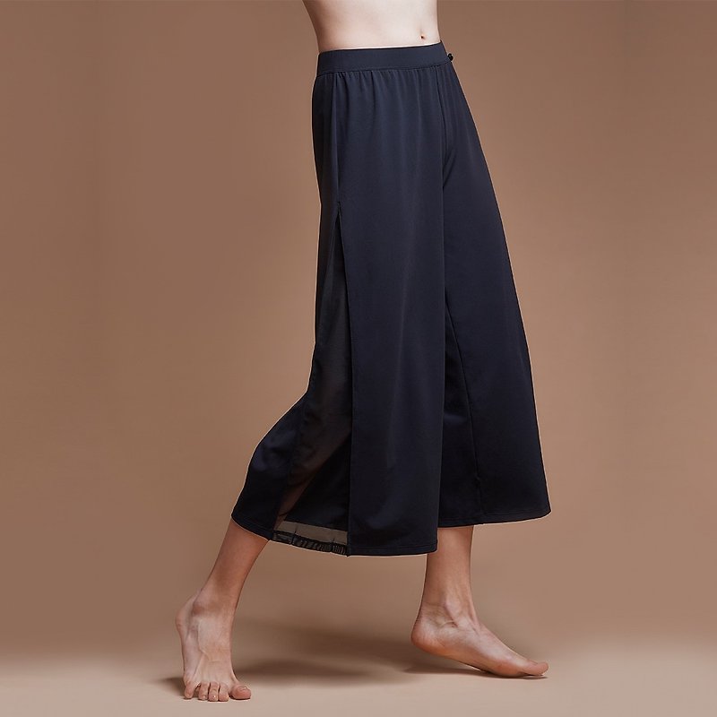 【MACACA】波西米亚瑜伽宽裤 - BQE8053 黑 - 女装瑜珈服 - 尼龙 黑色