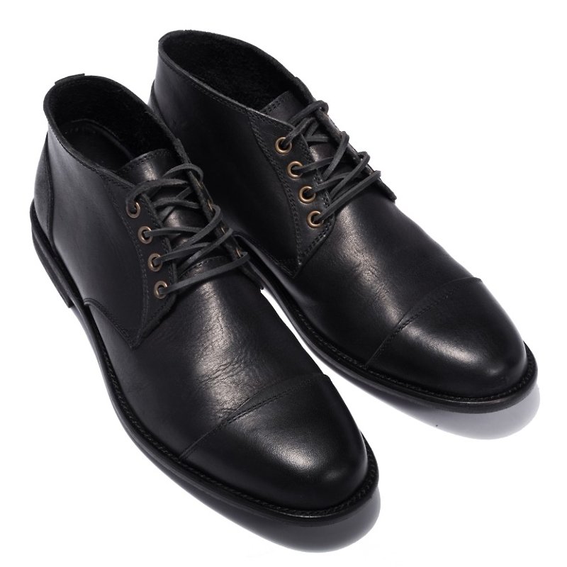 ARGIS 经典款绅士中筒德比皮鞋 #12103黑 -日本手工制 - 男款皮鞋 - 真皮 黑色