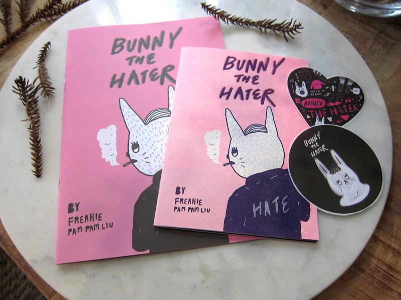 Bunny The Hater zine - Risograph+一般版套组＋贴纸  签名＋编号 限量50组 - 刊物/书籍 - 纸 