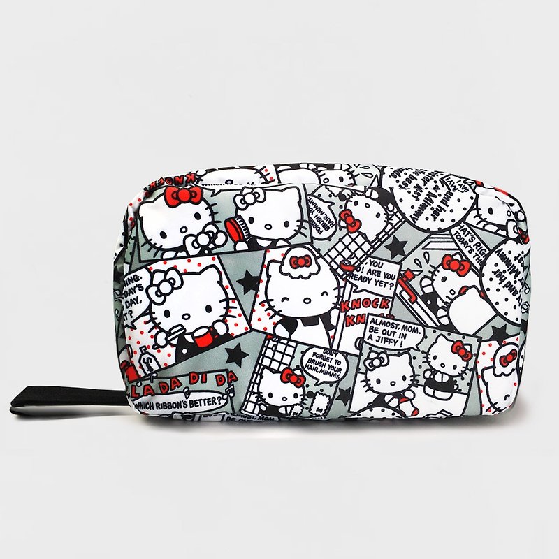 murmur 旅行收纳三折盥洗包 - Hello Kitty 漫画 - 防晒 - 聚酯纤维 灰色