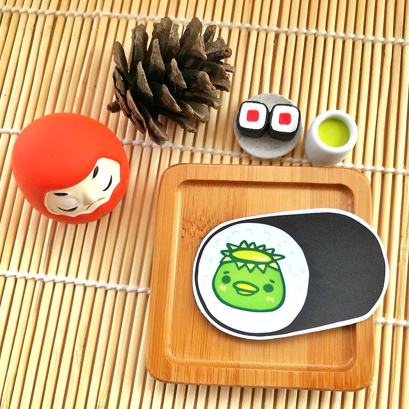 1212玩乐设计 逗趣 防水贴纸- 寿司系列- 河童卷寿司 - 贴纸 - 防水材质 绿色