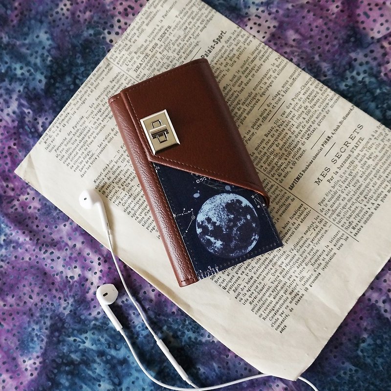 宇宙・月　iPhoneケース　手帳型スマホケース　blue - 手机壳/手机套 - 其他材质 咖啡色