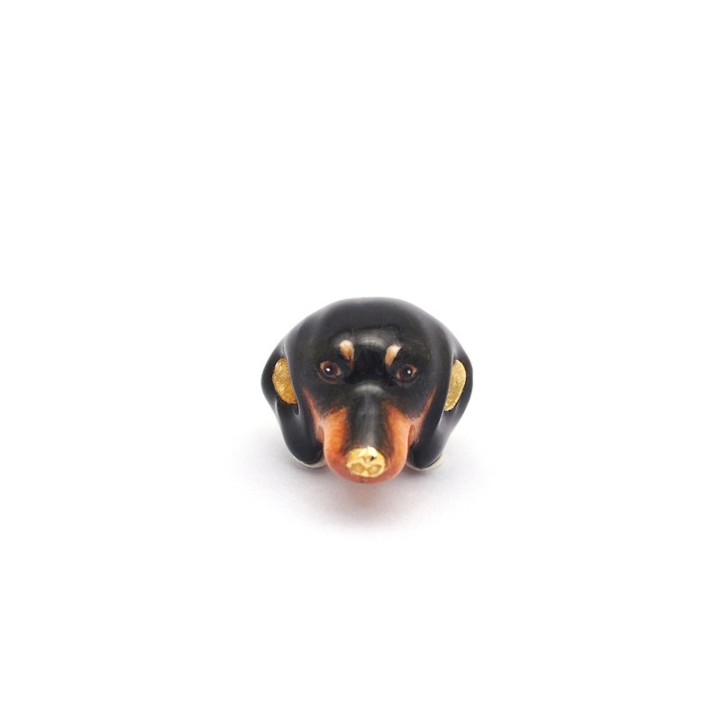 Dachshund Dog Charm, Black - 手链/手环 - 铜/黄铜 黑色