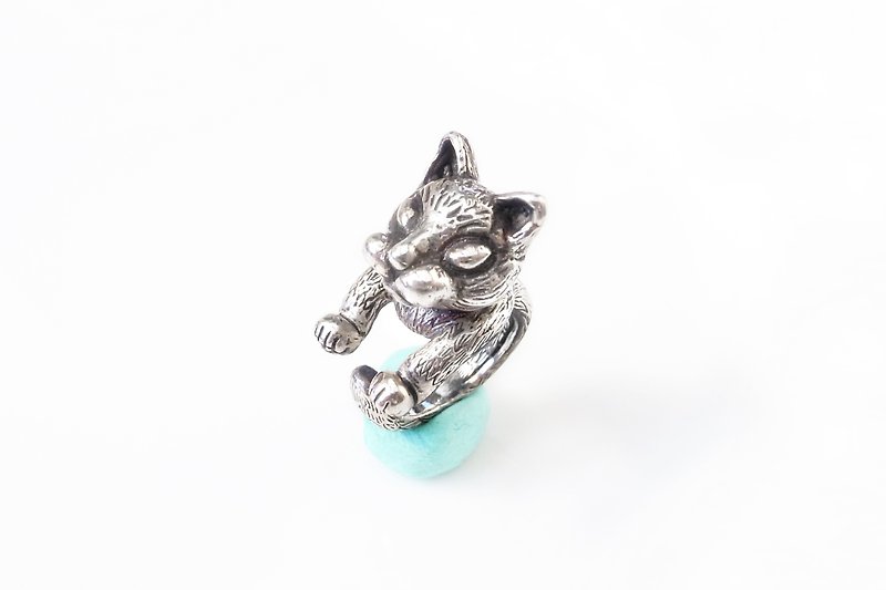 披星追月的夜猫子 纯银戒silver925 - 戒指 - 纯银 银色