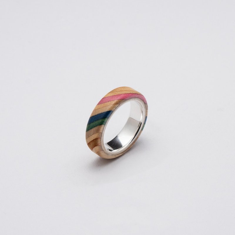 寄木样式戒指R0202023 - 戒指 - 木头 多色