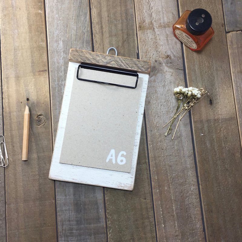 A6 白色 手作 菜单夹 手写板 文件夹 - 文件夹/资料夹 - 木头 黑色