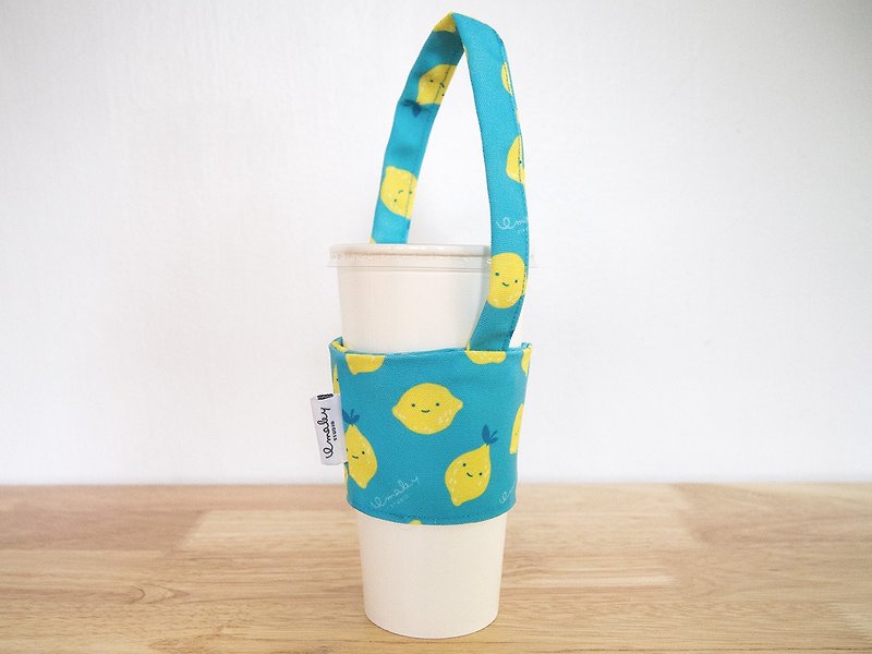 Lemon drink bag / Reusable drink holder / 飲料提袋 - 随行杯提袋/水壶袋 - 其他材质 黄色