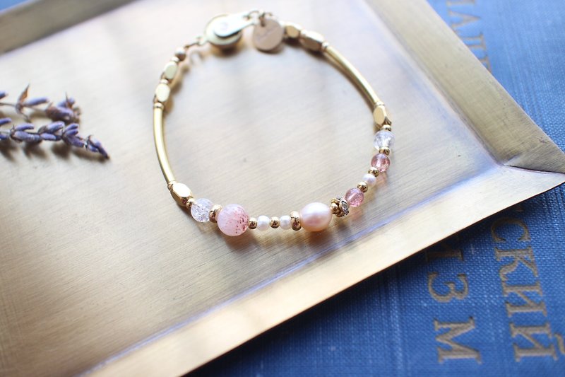 杜朵-珍珠 草莓晶 黄铜手环 - 手链/手环 - 其他金属 