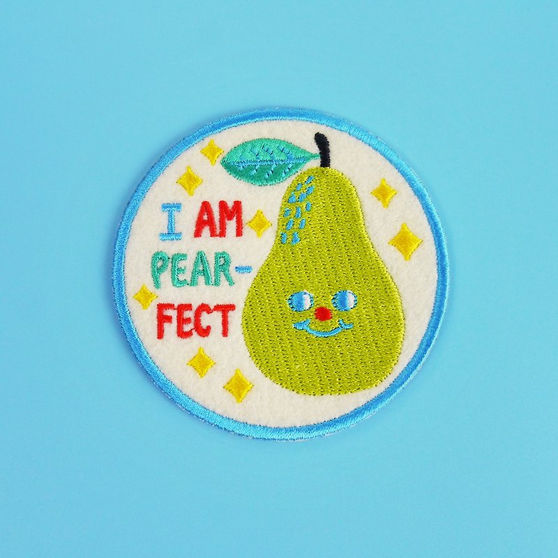 I Am Pear-fect 我很完美刺绣布贴 绣布烫 可爱烫贴绣片 - 其他 - 绣线 绿色