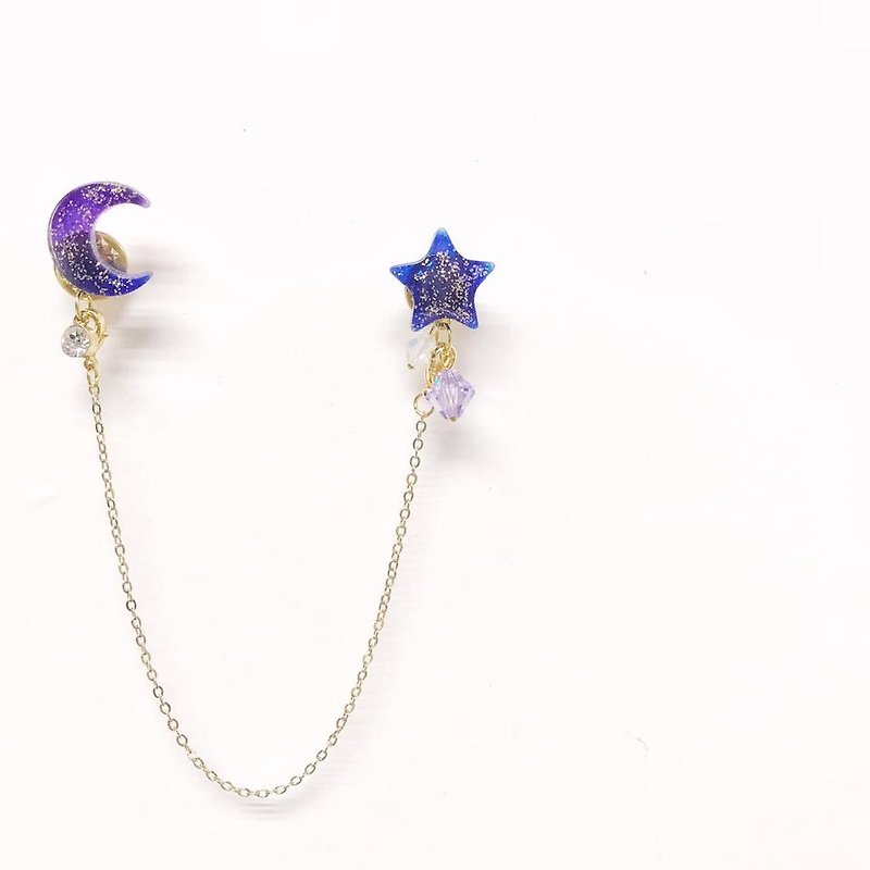 [Atelier A.]圣诞精选 星月の惑 两用领扣 扣针 - 胸针 - 压克力 紫色