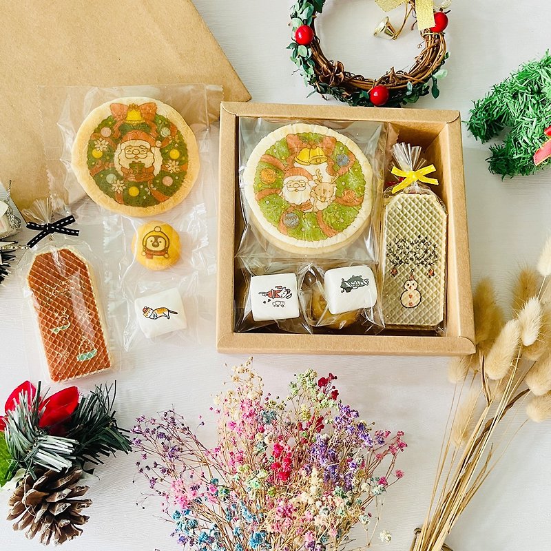 【圣诞礼盒】交换礼物 | M号圣诞交换综合礼物盒 - 手工饼干 - 新鲜食材 