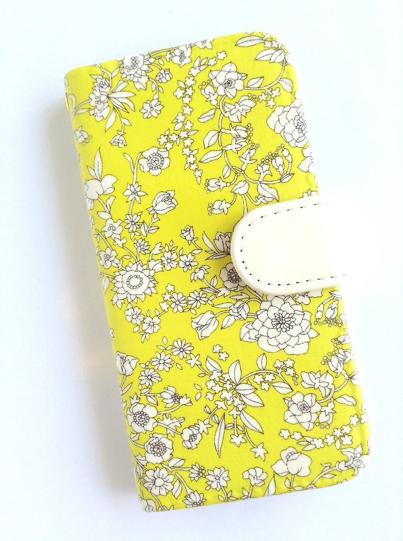 リバティiphone6 6S手帳型レザーケース　サマー•ブルームス - 手机壳/手机套 - 真皮 黄色