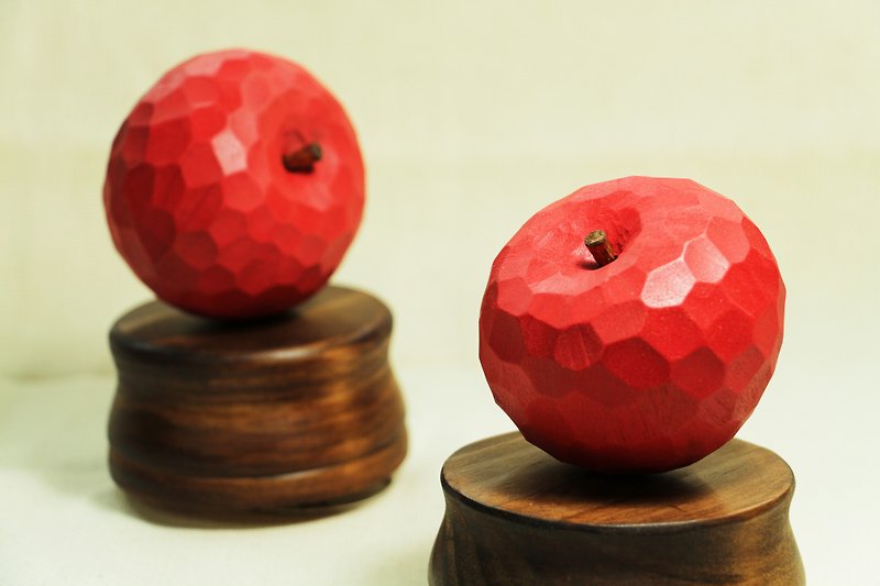 木制苹果音乐盒--热情红苹果--木刻--纯手工--手作 - 摆饰 - 木头 红色