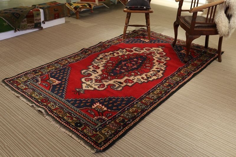 ハンドメイド カーペット 絨毯 アンティークデザイン トルコ キリム 250×145cm - 被子/毛毯 - 其他材质 红色
