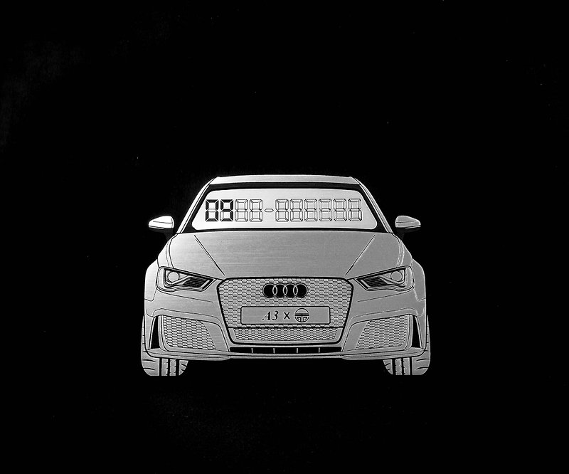 【Audi A3】专属发丝临时停车号码卡 - 其他 - 其他材质 银色