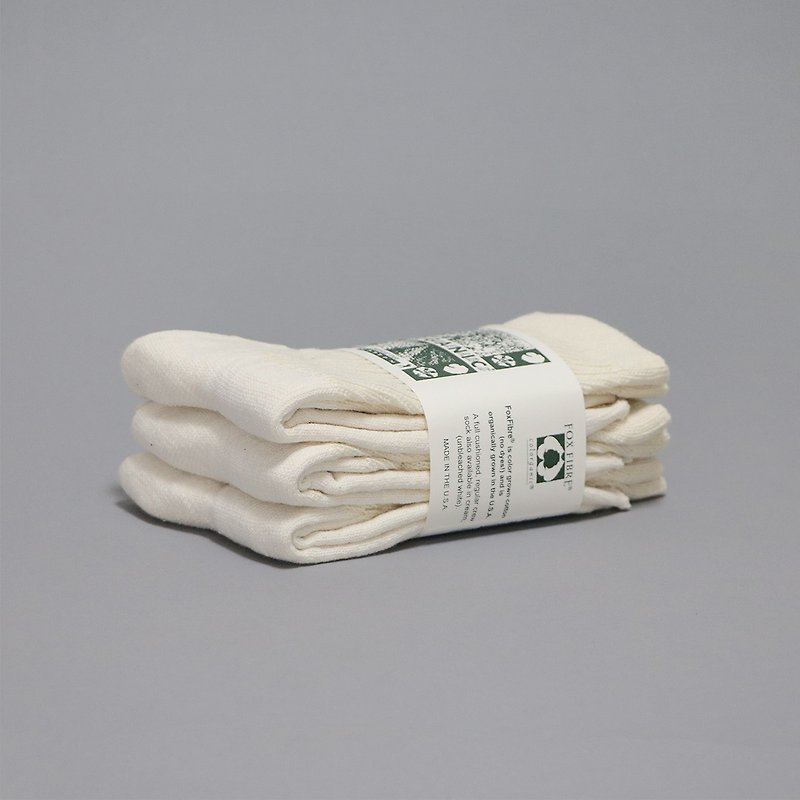 Organic Threads 有机棉中筒袜 - 奶油白色 - 袜子 - 棉．麻 白色